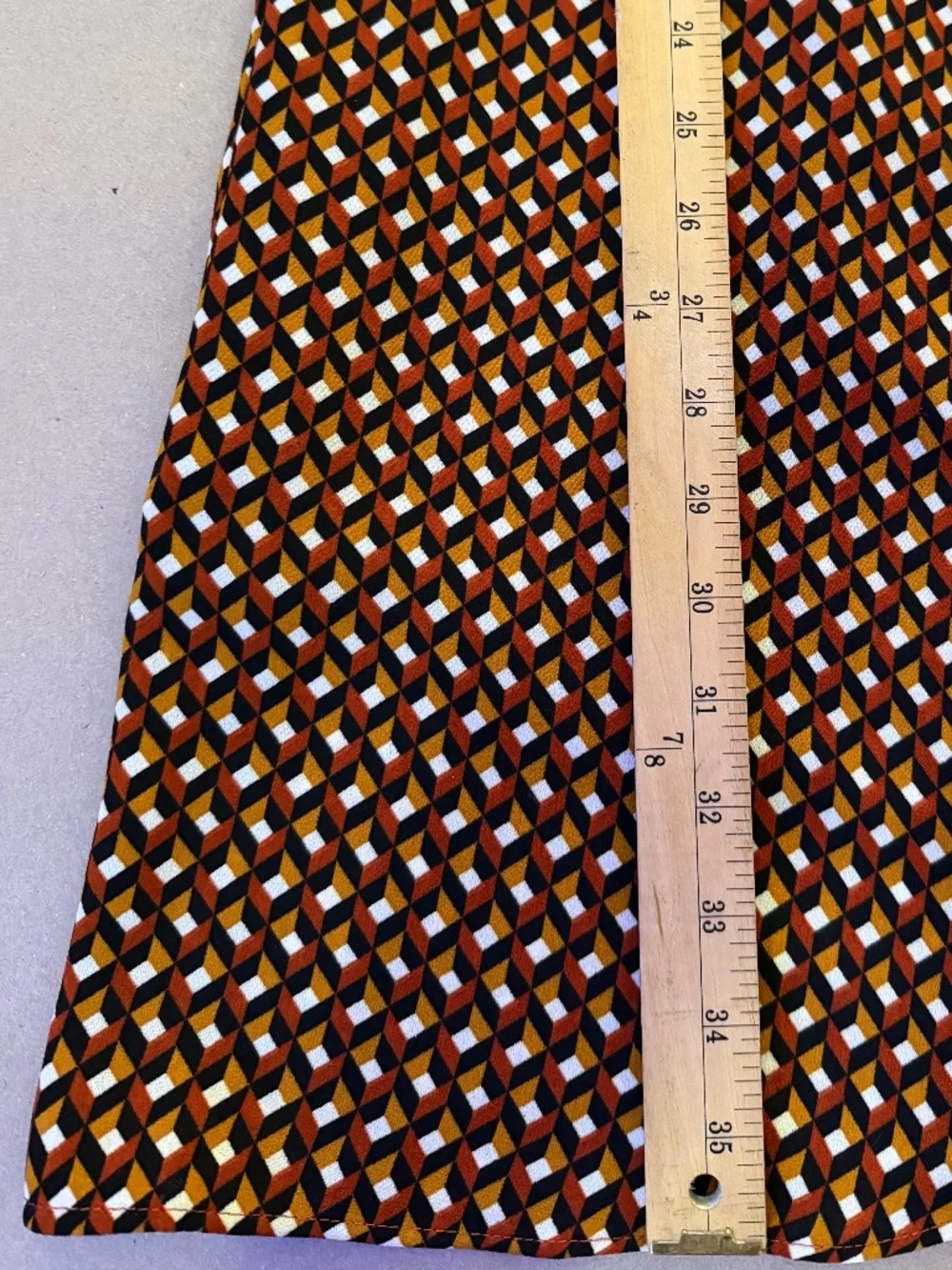 Michael Kors Geometric Print Shirt Dress Tie Waist Long Sleeve Brown